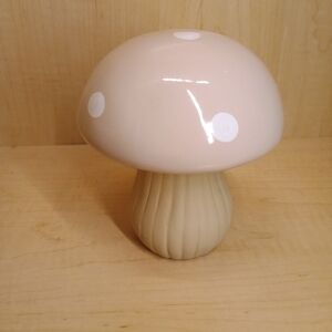 Ceramic Pink And White Polka dot Mushroom Decor